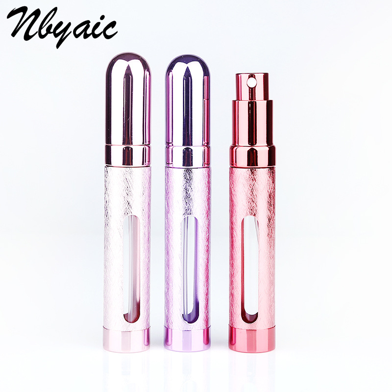 En stock bala J017-12ml de aluminio de cabeza redonda botella de spray de perfume lápiz labial tubo de perfume botella vacía de vidrio