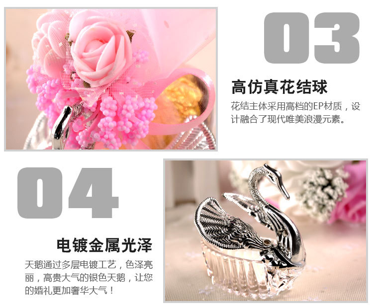 欧式创意水晶小天鹅喜糖盒 西式婚礼糖果盒子婚庆用品塑料喜糖盒详情图7