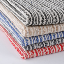 爆款 鞋材棉麻礼盒面料条纹色织提花 家纺箱包手袋布料 现货供应