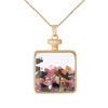 Crystal, photo frame, pendant, necklace handmade, organic chain, square perfume, accessory, new collection