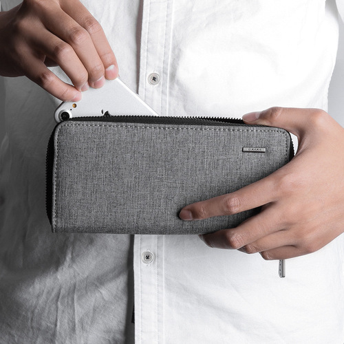 Kaka new wallet men's long Oxford cloth hand-held young men's simple fashion student Korean wallet
