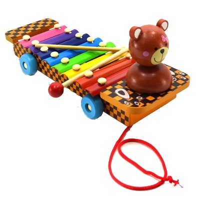 小熊琴 卡通八音琴儿童木制手敲琴 幼儿园玩具批发|ms