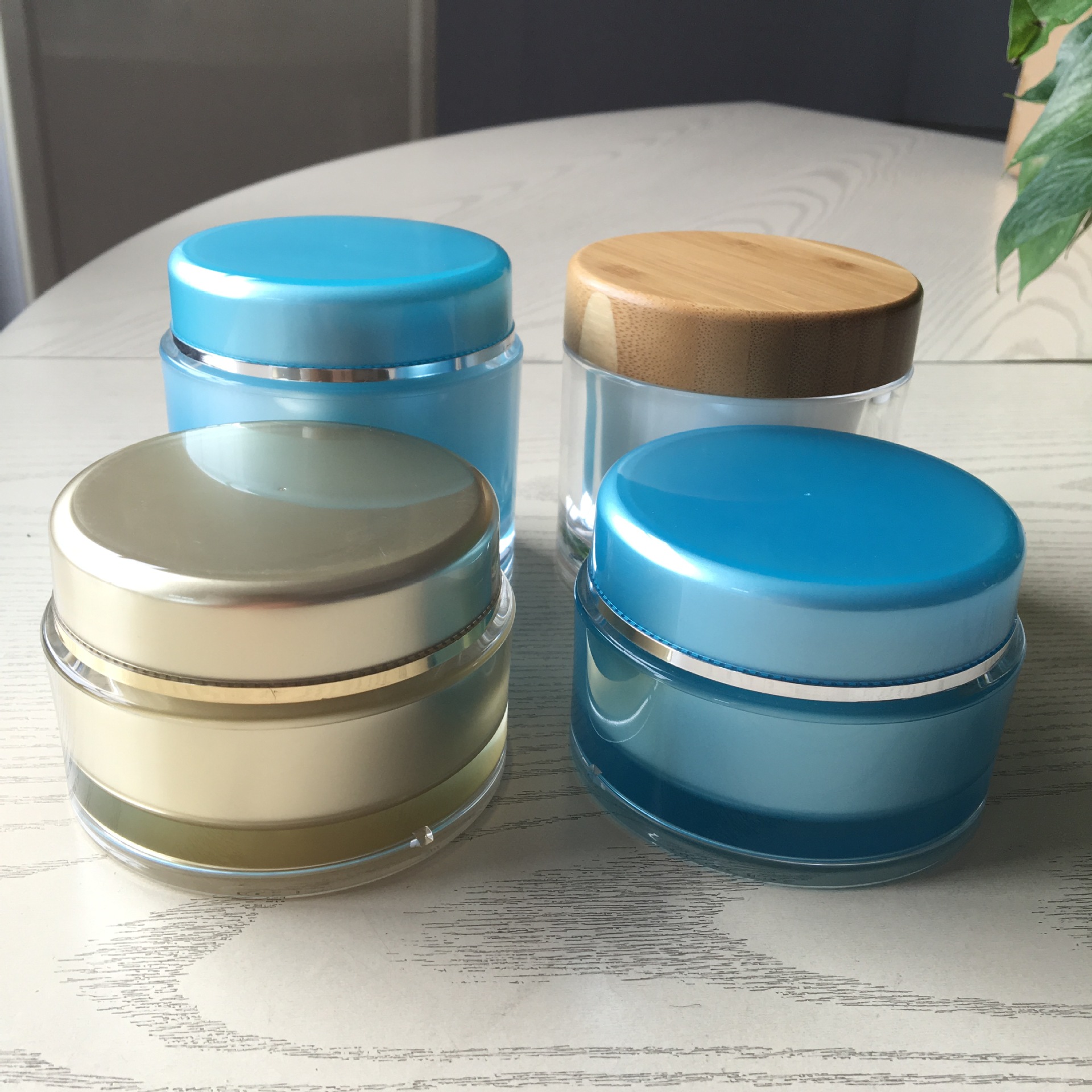 厂家直销高档亚克力化妆品包装瓶 椭圆瓶 膏霜瓶 眼霜瓶