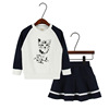 Spring children's set, pleated skirt, sweatshirt, long sleeve