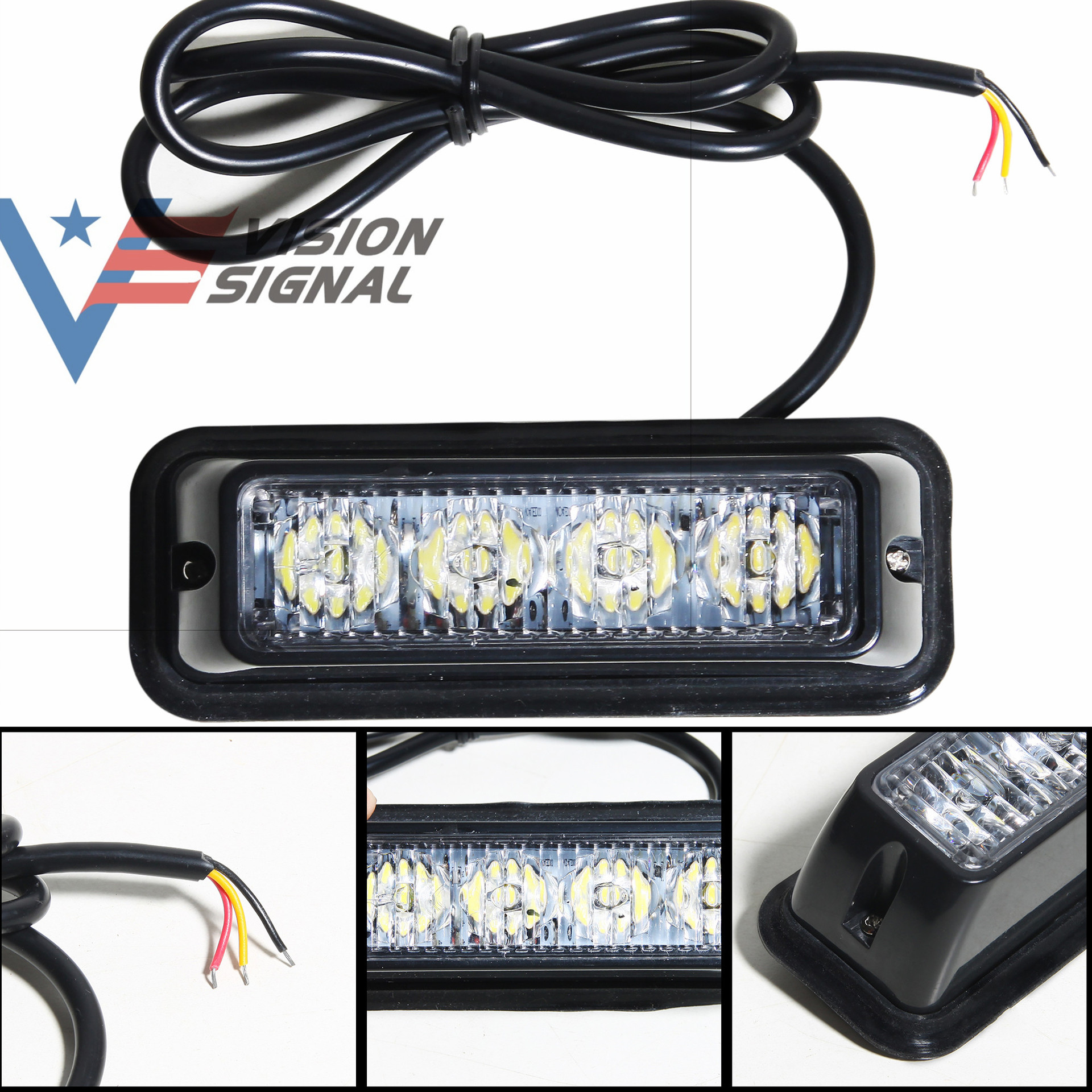 4LED flash light 12-24v Universal car warning light card side light 4LED truck warning light explosion