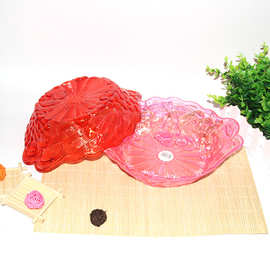 十元三样 彩色透明水晶塑料水果盘干 果盘零食糖果盘家居用产品