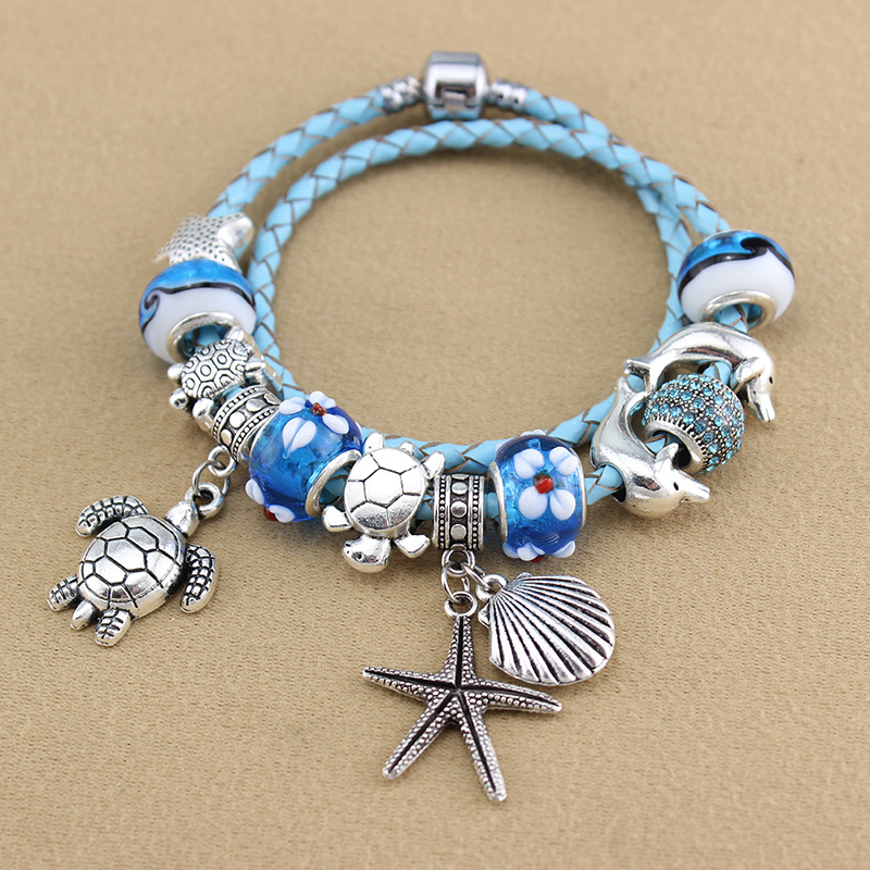 Hot selling Ocean Series Zeester Schildpad Groot Gat Kralenarmband Diy Kristallen Kralenarmband_voghion.com