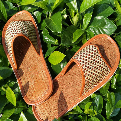 2018新産品室內家居山棕絲藤草拖鞋 夏季吸汗防滑草竹藤拖鞋