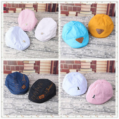 Children's Striped Spring and Autumn Beanies for Boys and Girls, British Style Thin Duckbill Hats for Summer Babies, Baseball Caps