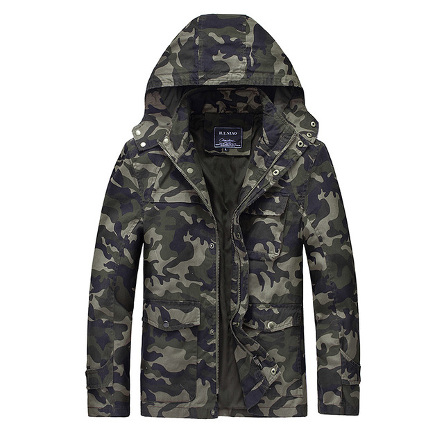 Men’s casual cotton camouflage wash jacket