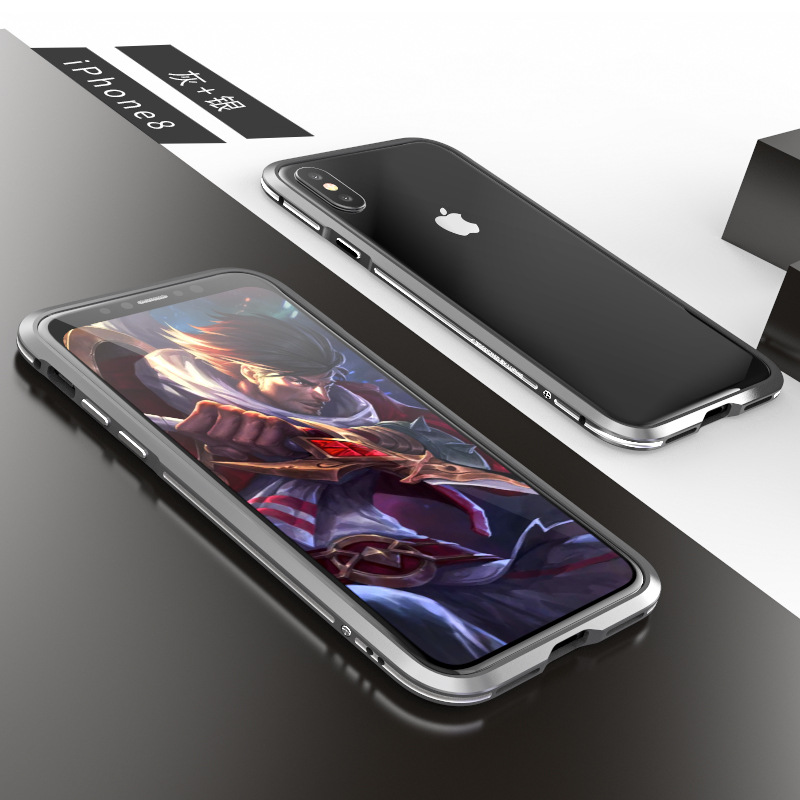 Luphie Bicolor Blade Sword Slim Light Aluminum Bumper Metal Shell Case for Apple iPhone X