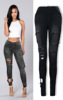 Europe pure cotton broken hole Boyfriend pencil small pants female