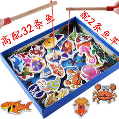 Early Education and Cognitive Development Toy Magnetic Fishing Game for Babies Ages 1-3-5 Wooden Desktop Fishing Game Wholesale Hot Sale