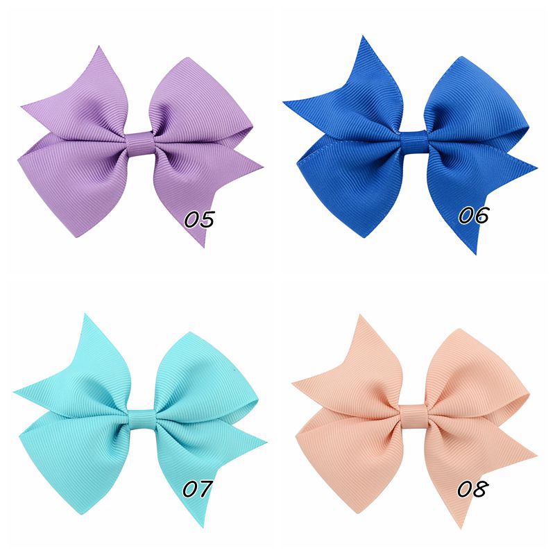Simple Ribbed Ribbon Fishtail V-shaped Bow Children's Hair Accessories display picture 1