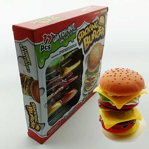 Taiwan Hamburger Big Eater hamburger layered Jenga balanced foreign trade children's fun tabletop game toy