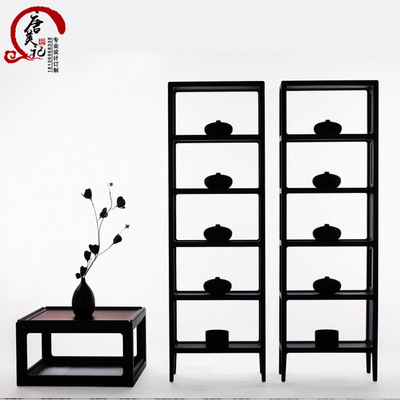 New Chinese style bookshelf solid wood Modern minimalist a living room Shelf Treasure House partition Study Shelf Buddhist mood Bookcase
