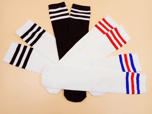 Campus style girls three-stripe mid-calf socks primary school uniform mid-calf socks performance chorus striped children's socks