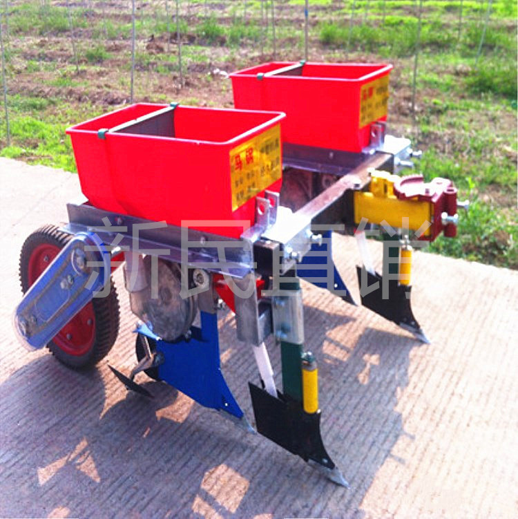 河南安阳玉米播种机手扶车带10马力单行15马力双行精播机带施肥