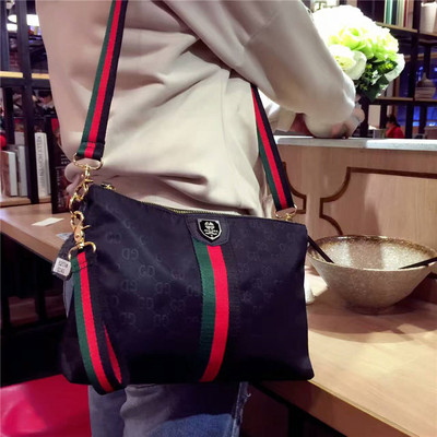 2019新款女包韩版简约条纹女包斜挎小包尼龙布单肩包手包一件代发|ms