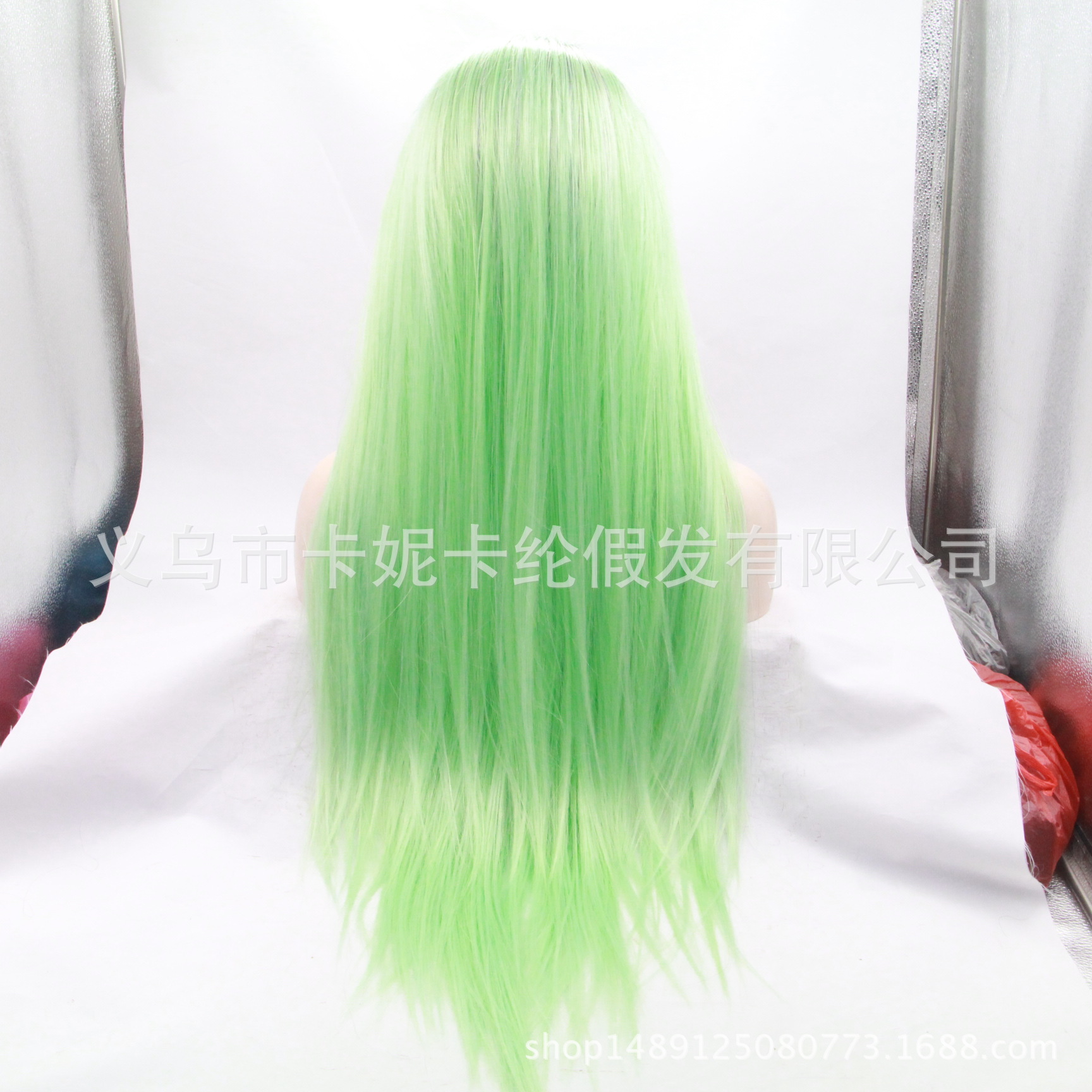 NEWLOOK Hot sale verde negro rizado peluca peluca de encaje peluca de enseñanza peluca