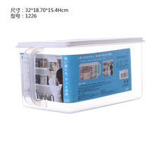 日本原装进口INOMATA家居用品手柄带盖收纳盒 整理箱 收纳箱 大号