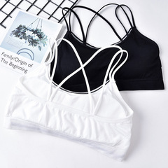 Cross-back beauty strapless wrap bra seamless one-piece invisible sports bra for women, base bra, no-show backless top