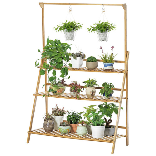 Balcony flower rack solid wood hanging multi-layer indoor floor-standing succulent living room flower rack flower pot rack potted plant rack flower table