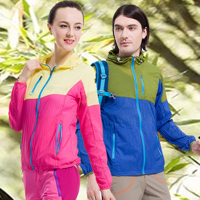 拼色户外运动皮肤风衣男女夏季超轻薄透气防紫外线防晒衣速干批发|ru