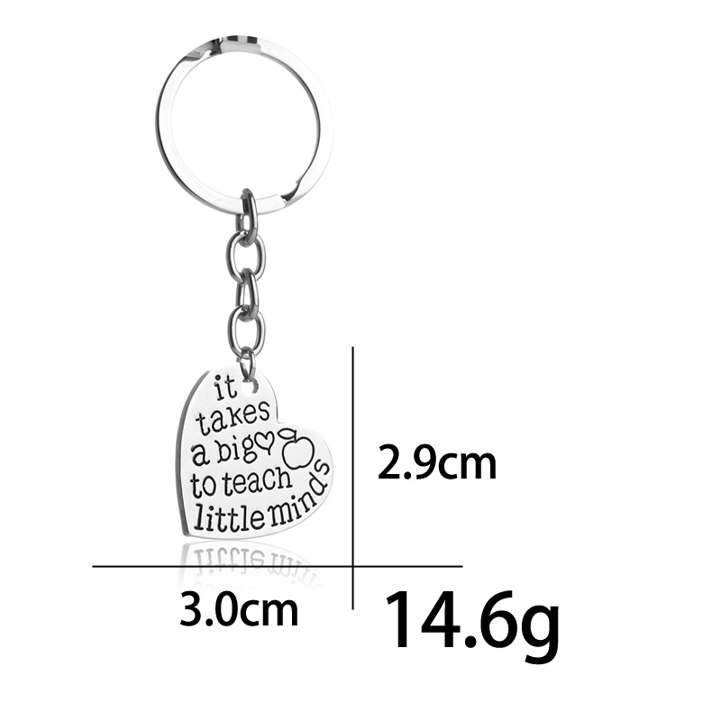 Keychain With Letters It Takes A Big To Teach Little Minds Love Lettering Keychain Wholesale Nihaojewelry display picture 1