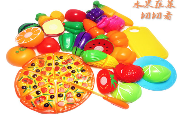 热卖24件套水果切切乐玩具套装过家家女孩厨房地摊热卖玩具切切看