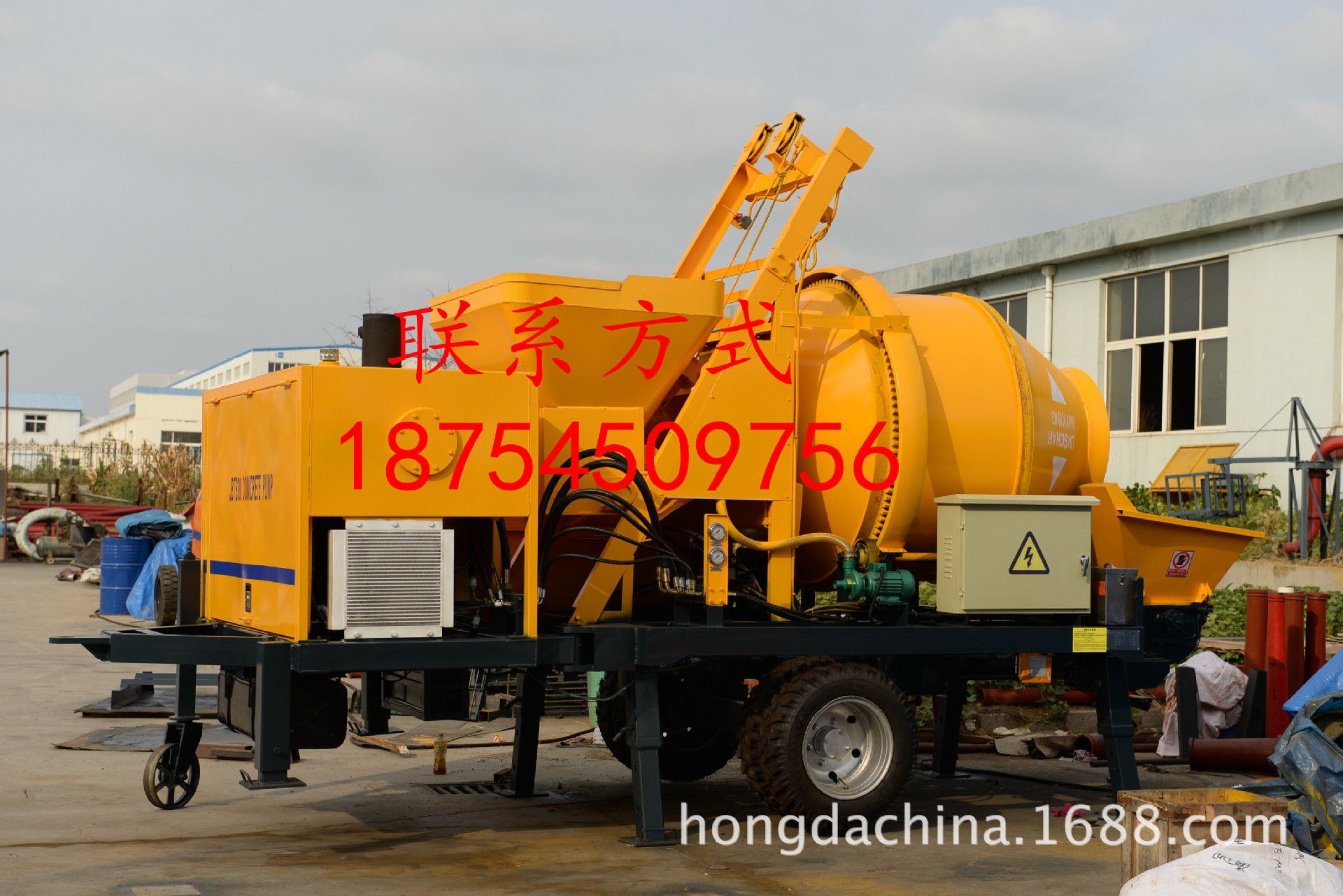 型混凝土搅拌泵送一体机  82KW柴油机 潍柴道依茨 配发电机组