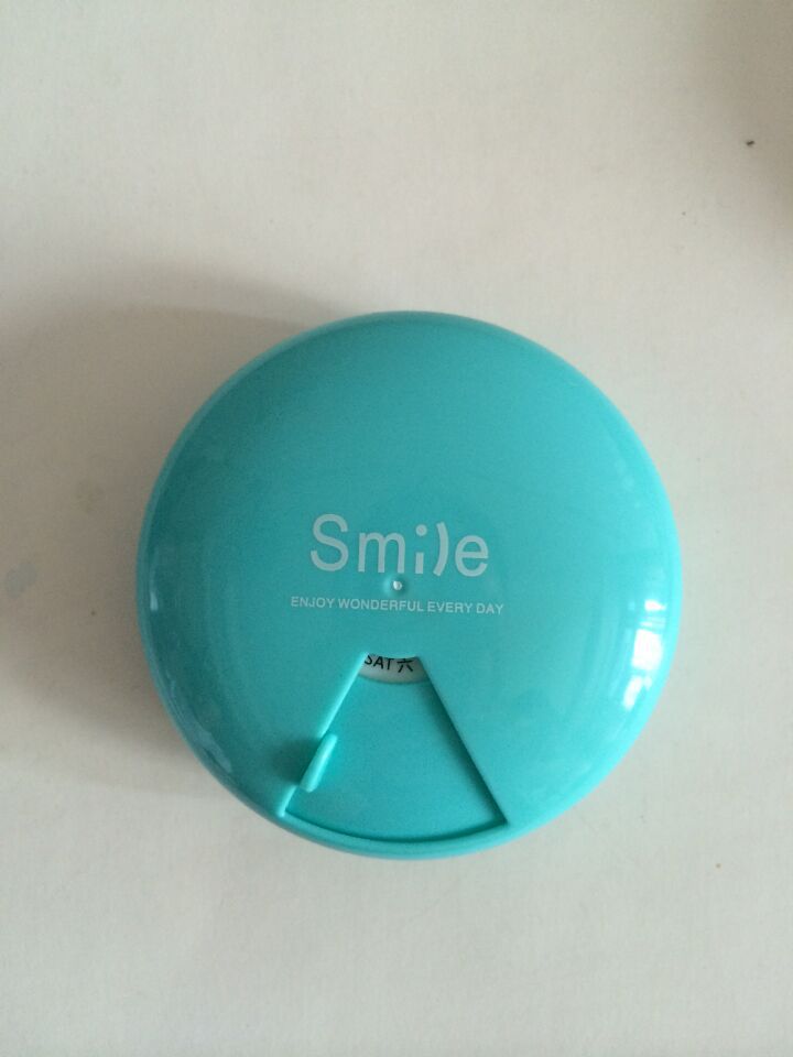 圆形便携式旋转小药盒 随身塑料药品收纳盒 迷你一周七天药盒