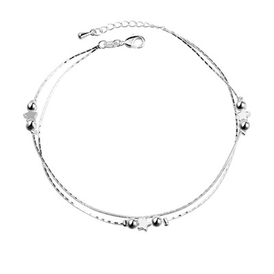 Anklet Silver ornament Anklet Korean Edition fashion Silver Accessories star Foreign trade fashion Trend personality Versatile temperament fresh