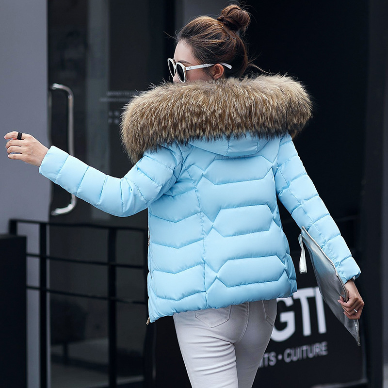 Sumitong 2020 new down cotton padded jacket Women Short autumn and winter Korean version of women's cotton padded jacket with large hair collar