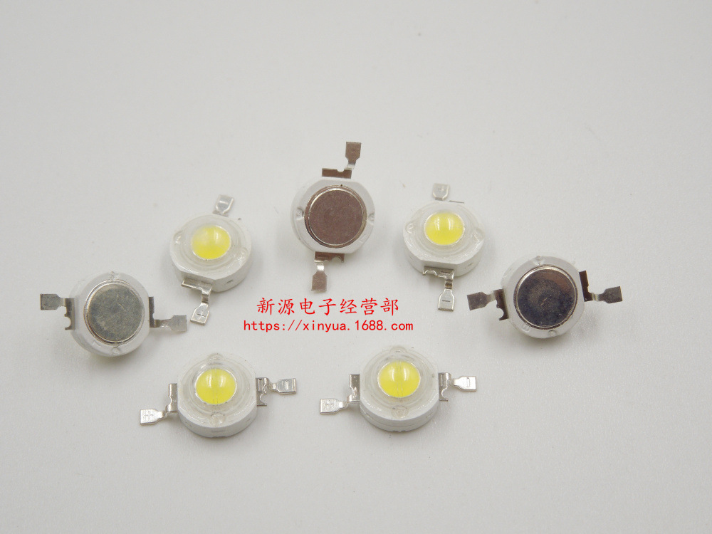 白光灯珠 1W白灯 大功率 照明LED 发光管 100-110LM 正白 超高亮