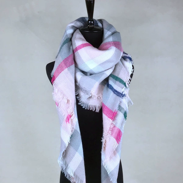 X plaid square scarf
