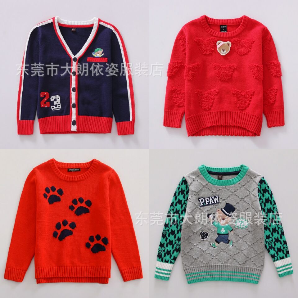 大量库存童装毛衣 男女长袖中小童装新款 秋冬杂款便宜儿童毛衣|ms