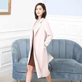 杨幂同款修身手工双面羊绒呢大衣女毛呢外套17秋冬欧美新款女装羊绒大衣