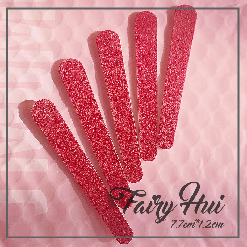 紅色小粗锉修甲條砂條成品假指甲穿戴美甲工具指甲锉條假指甲