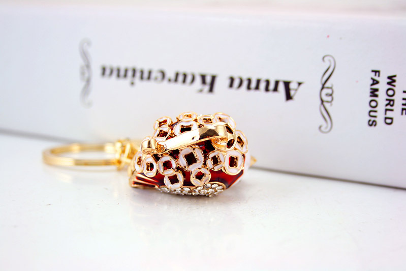 39g Weight Birthday Occasion Alloy, Metal Material Animal Pattern Unisex Gender Cute Diamond Zodiac Chicken Metal Pendant Keychain 7