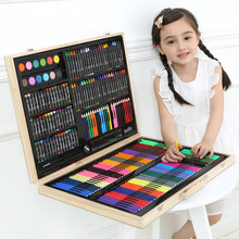 251木质儿童绘画画笔水彩笔套装文具礼盒幼儿园美术工具奖品礼品