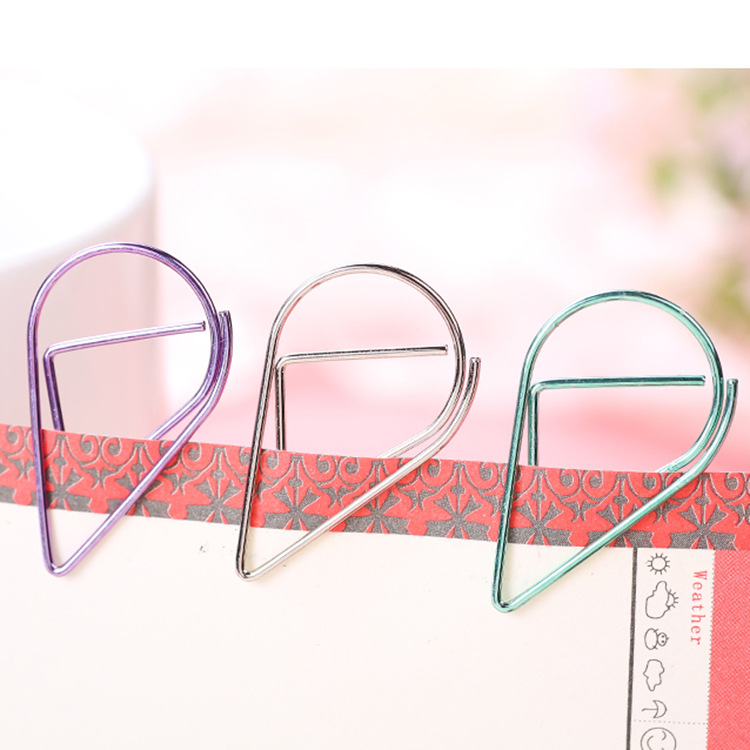 Simple Small Metal-plated Bookmark Office Supplies Paper Clip Student Color Paper Clip Handbook Folder