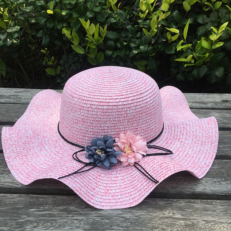 Fashion Flowers Sunscreen Foldable Straw Hat display picture 13