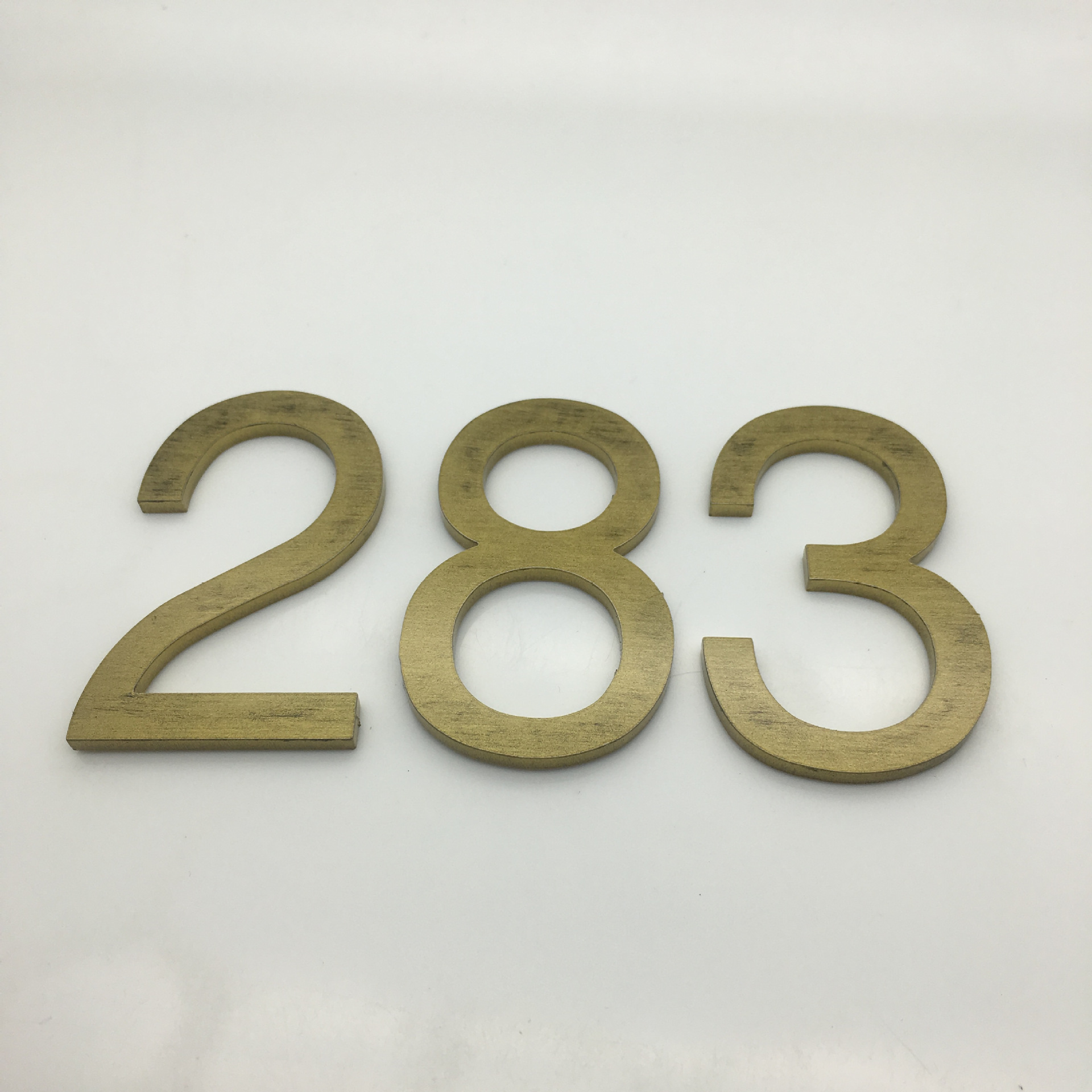 Shenzhen factory Produce hotel House number Retro Stainless steel number wire drawing Cinnamon Room number plates