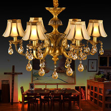 阿灯欧式全铜水晶吊灯咖啡厅灯古典展厅餐厅客厅全铜吊灯饰8889