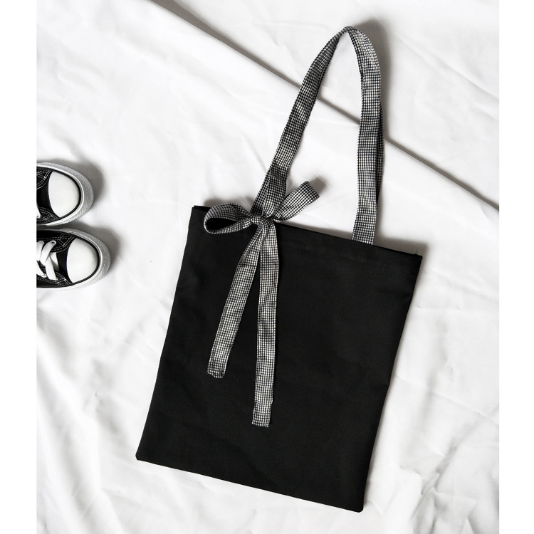 Nuevo ins estilo coreano puro negro a cuadros arco bolso de hombro estilo universitario estudiante universitario clase bolso de mano