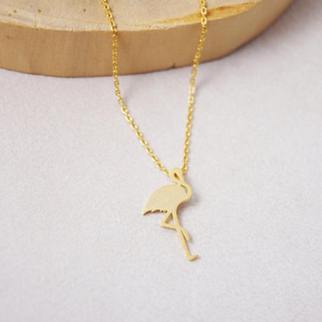 Cute Animal Necklace Ostrich Red-crowned Crane Pendant Necklace Short Fine Clavicle Chain Wholesale display picture 5