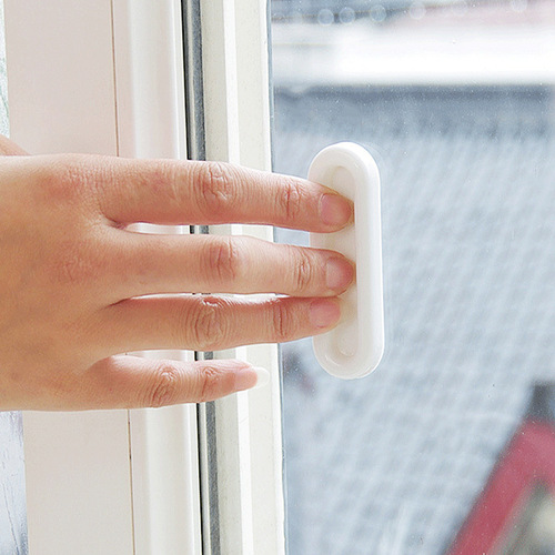 Sticky plastic door and window handle glass door and window push-pull handle door and window auxiliary switch 4 pack