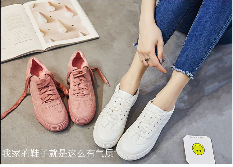 Baskets femme en cuir véritable - Ref 3435218 Image 43