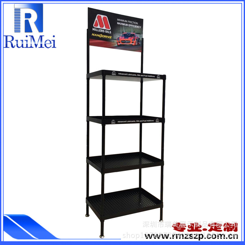 定制汽车润滑油货架金属展示架 金属饮料展示架陈列架 超市铁货架